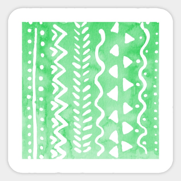 Loose boho chic pattern - green Sticker by wackapacka